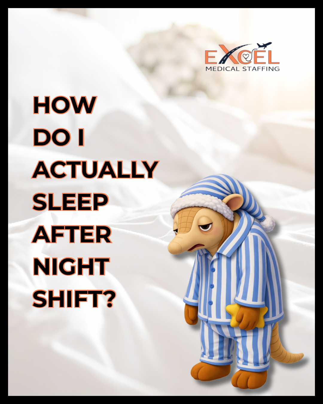 You survived the shift. Now comes the hard part: actually sleeping when the rest of the world is awake. ☀️😴

Night shift sleep survival guide:

🌑 Blackout everything - Your room should be a cave

❄️ Keep it cold - 65-68°F is ideal

🔇 White noise - Fans, apps, whatever drowns out daytime chaos

⏰ Stay consistent - Same sleep time after every shift

🚫 Set boundaries - Your sleep time is sacred

💊 Melatonin - Take it 30-60 min before bed

☕ Cut caffeine - Stop 4-6 hours before end of shift

📱 Blue light blockers - Wear them on your drive home
Your sleep quality directly impacts your performance and health. Protect it fiercely.
What’s your #1 night shift sleep hack? Drop it below 👇