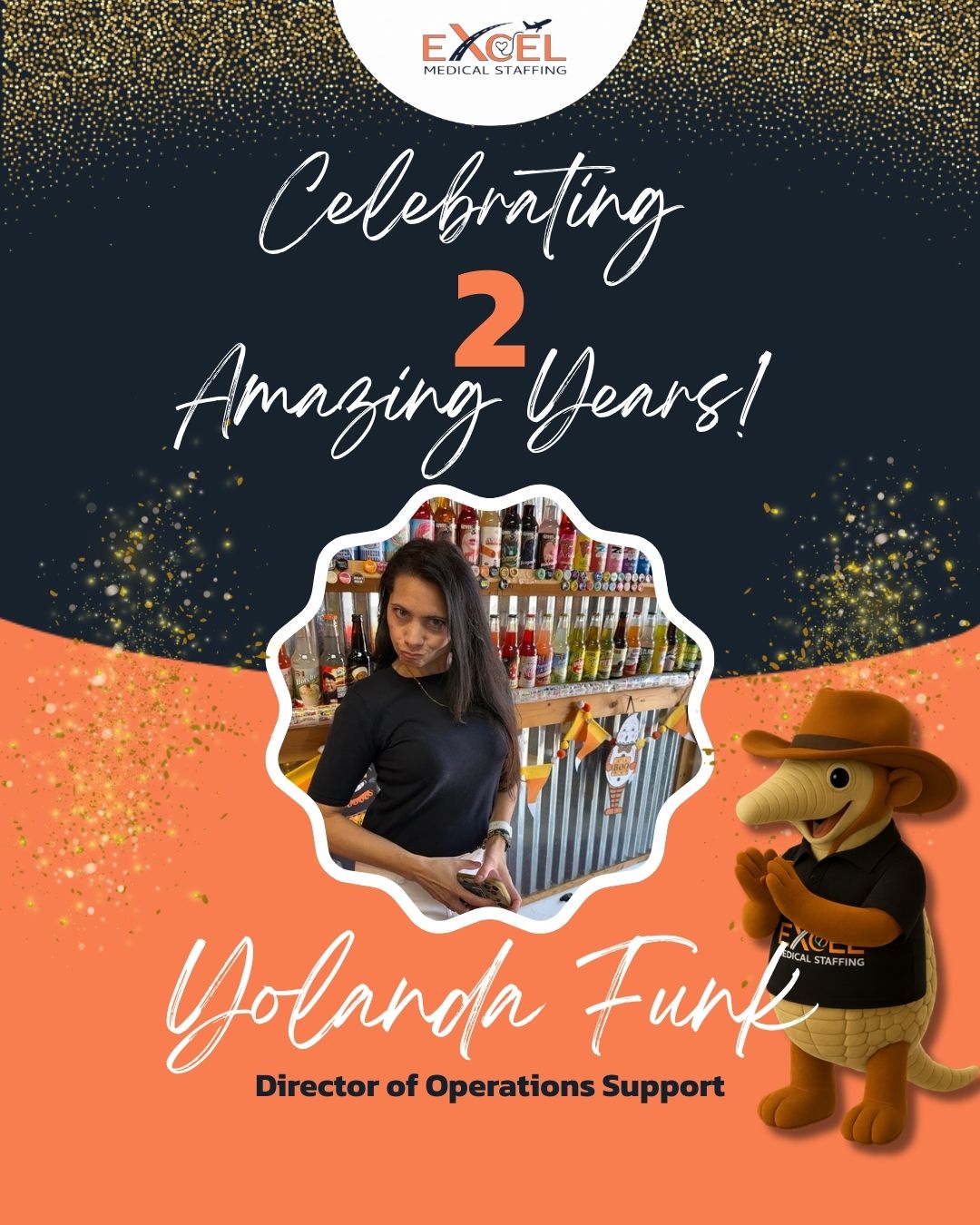 Yesterday we celebrated a special milestone at Excel Medical Staffing. 🎉

Please join us in recognizing Yolanda Funk on her 2-year work anniversary as our Director of Operations Support.

Over the past two years, Yolanda has been an essential part of keeping things running smoothly behind the scenes. Her dedication, professionalism, and positive attitude make a real difference for our team every single day.

We’re grateful for everything she brings to Excel and look forward to many more milestones ahead.

Congratulations, Yolanda, and thank you for all that you do! 👏

#ExcelMedicalStaffing #TeamExcel #WorkAnniversary #HealthcareStaffing