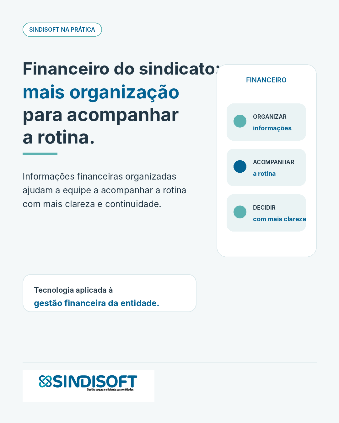 Arte institucional da Sindisoft sobre gestão financeira sindical