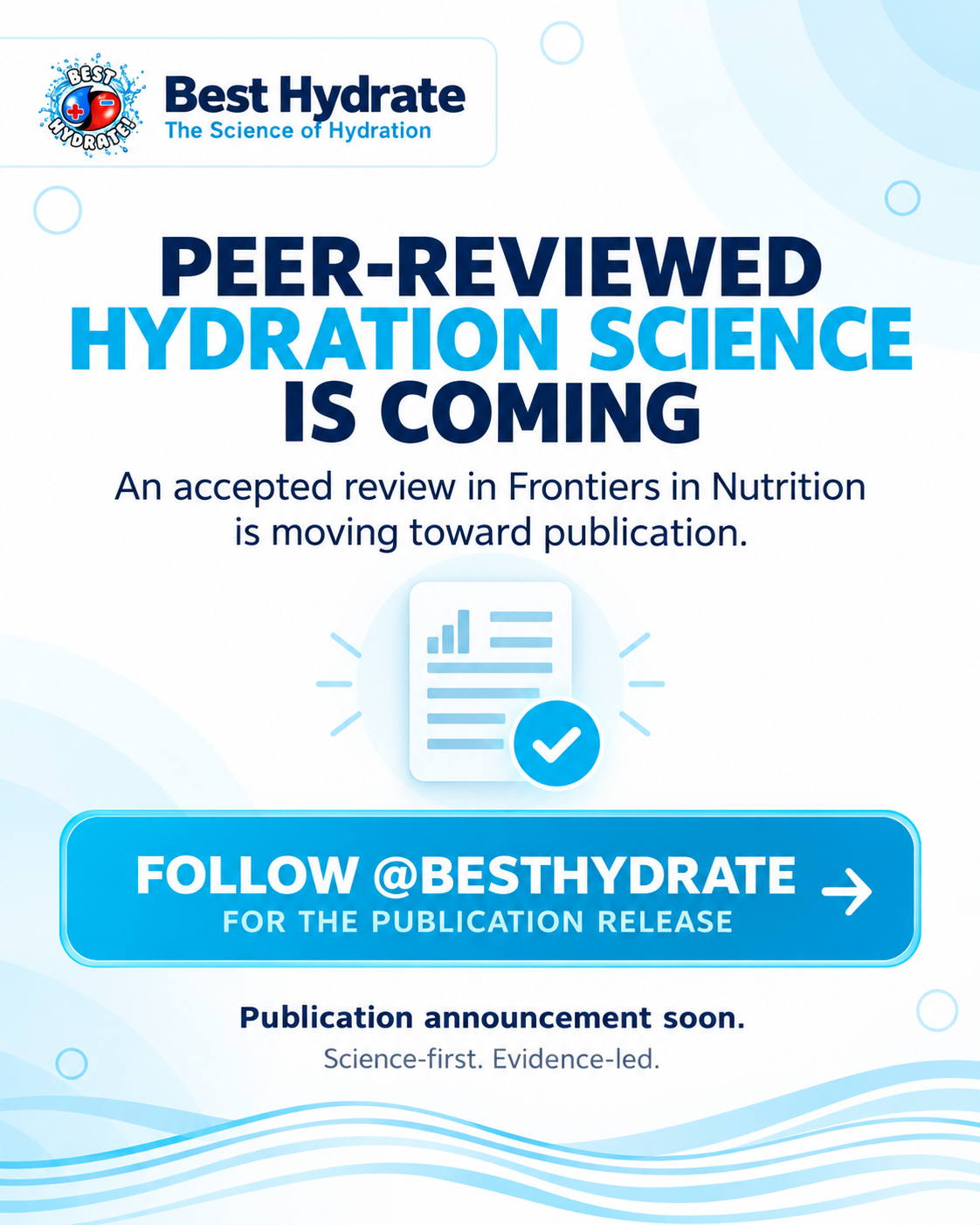 Best Hydrate publication teaser: peer-reviewed hydration science is coming