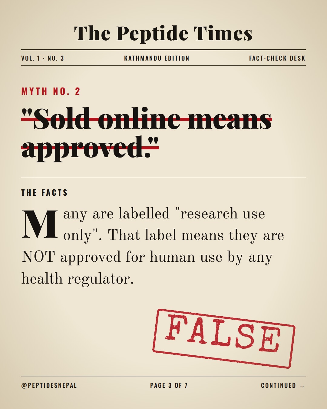 Slide 3 of 7: Most of what you hear about peptides online is half true.