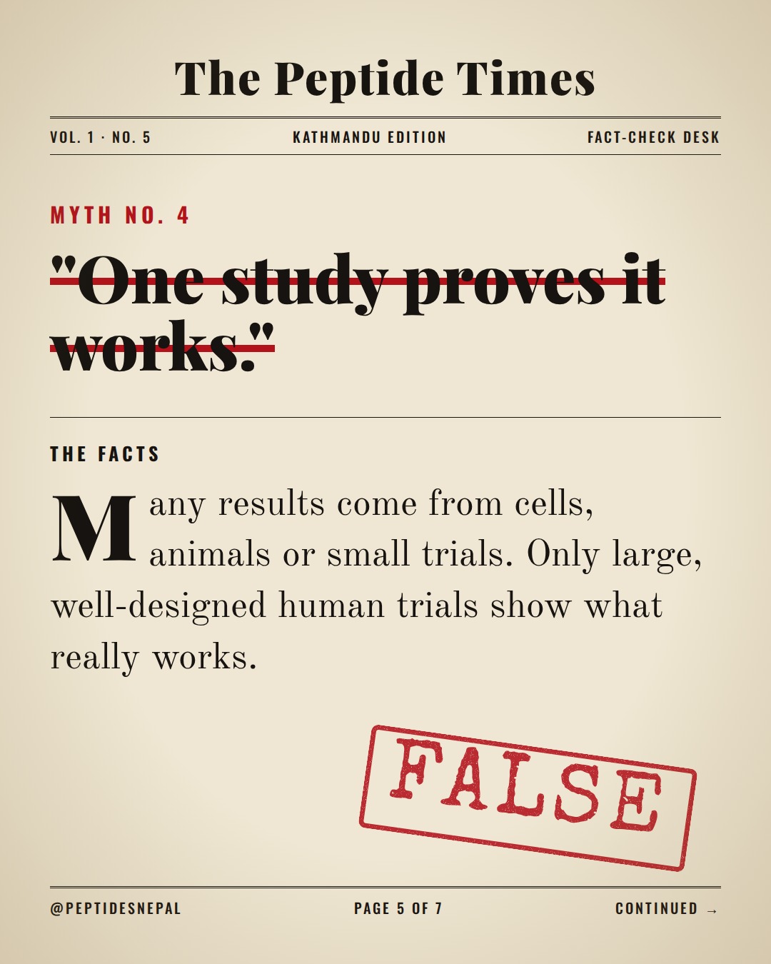 Slide 5 of 7: Most of what you hear about peptides online is half true.