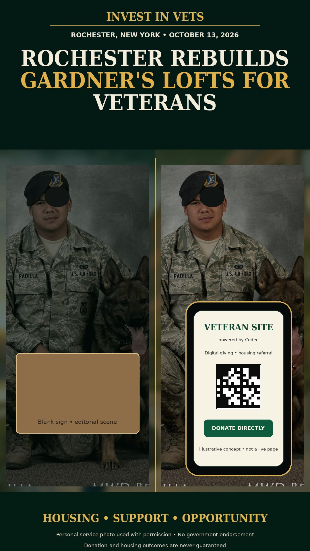 Rochester veteran loft housing editorial cover featuring Sean Padilla