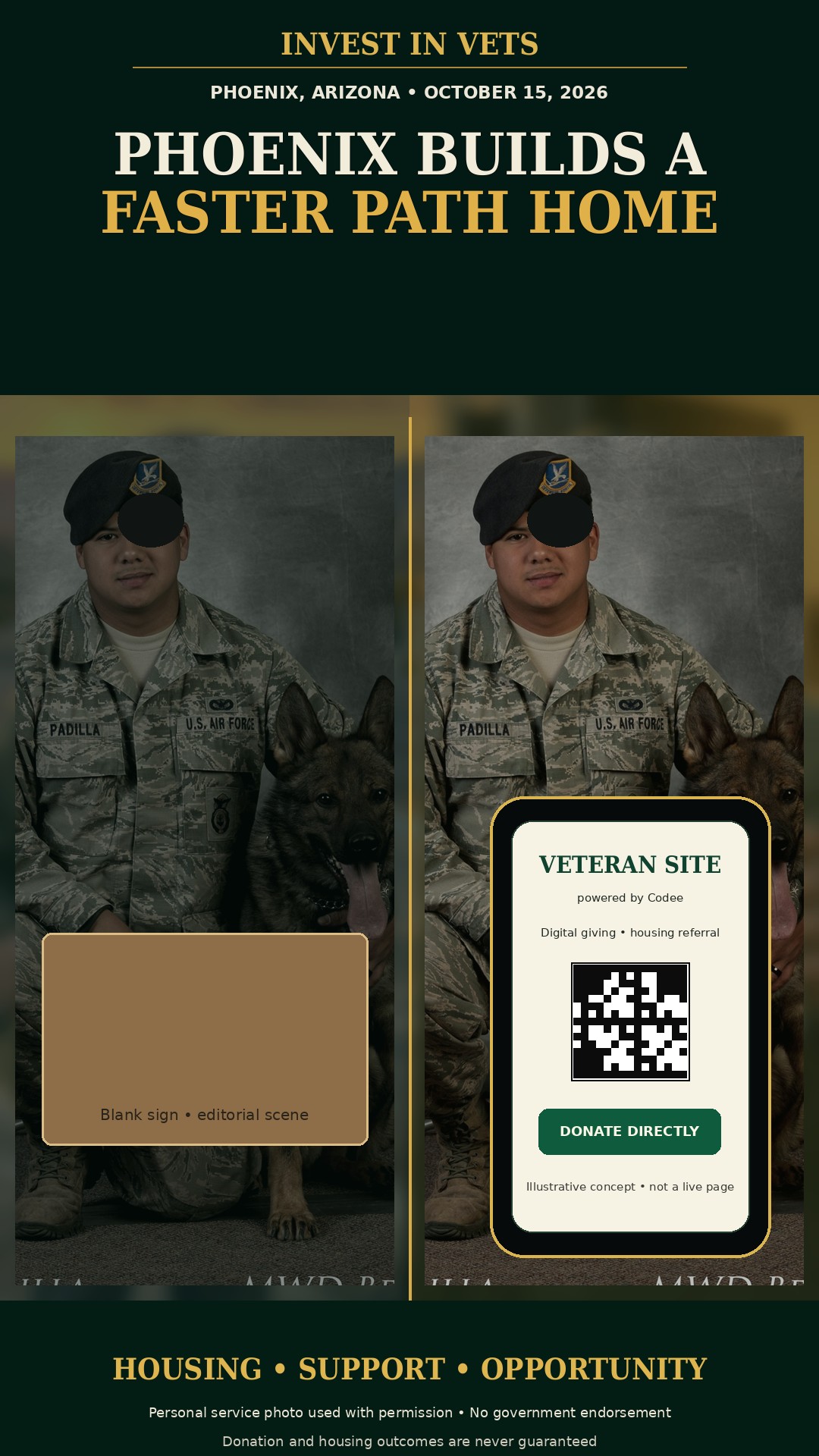 Phoenix veteran housing editorial cover featuring Sean Padilla
