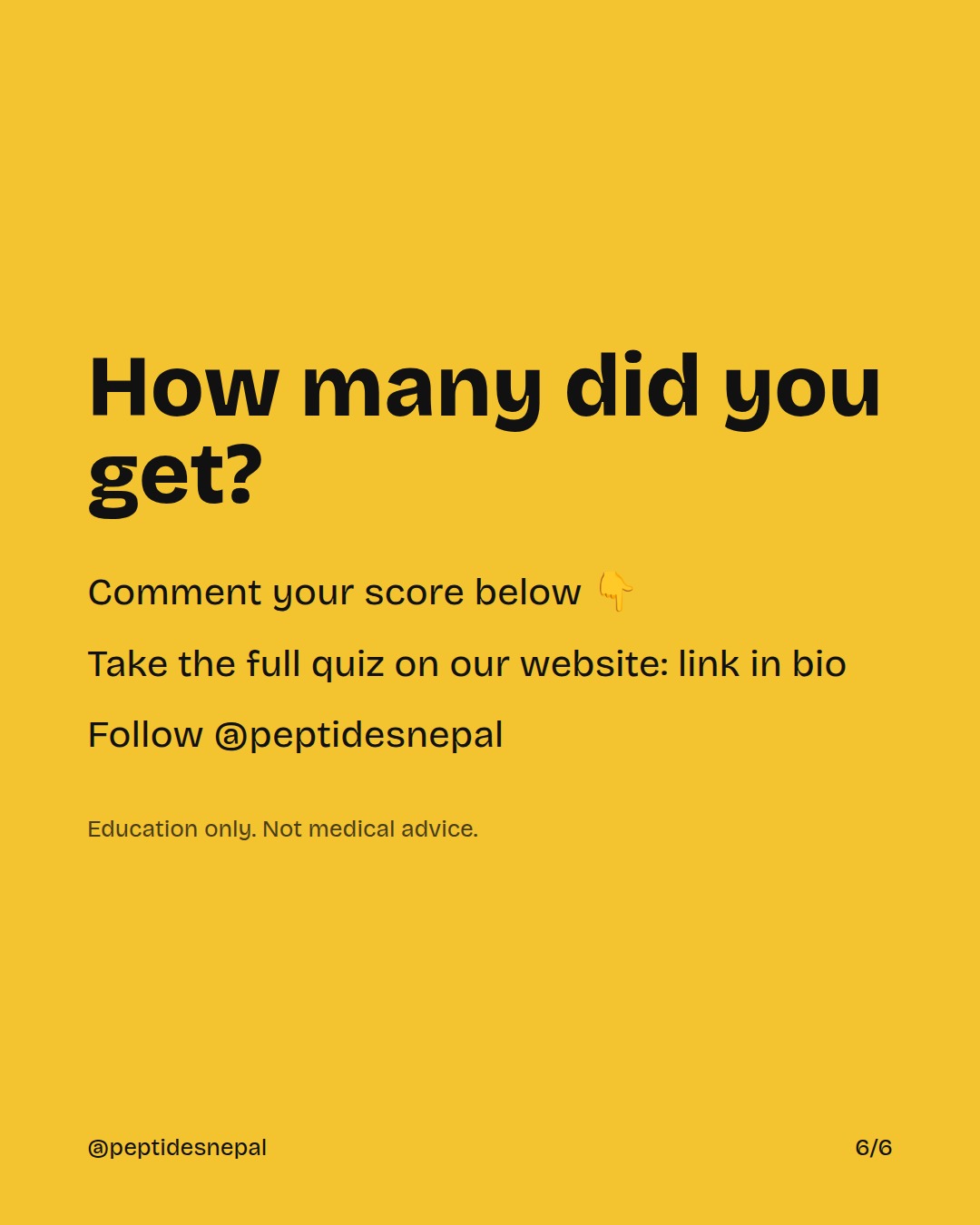 How many did you get? Comment your score below 👇 Take the full quiz on our website: link in bio Follow @peptidesnepal Education only. Not medical advice.