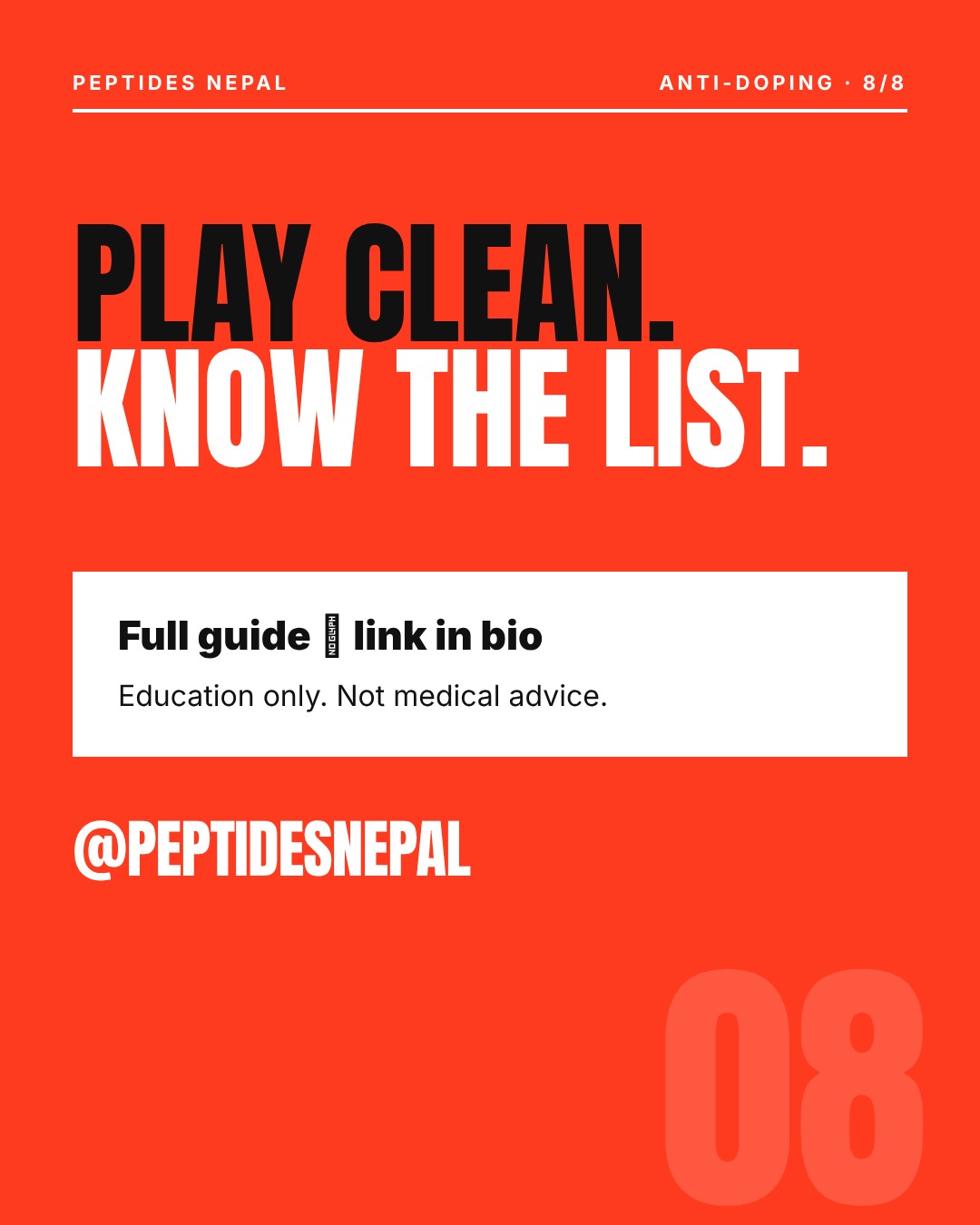 Play clean. Know the list. Full guide link in bio. Education only. Not medical advice. @peptidesnepal