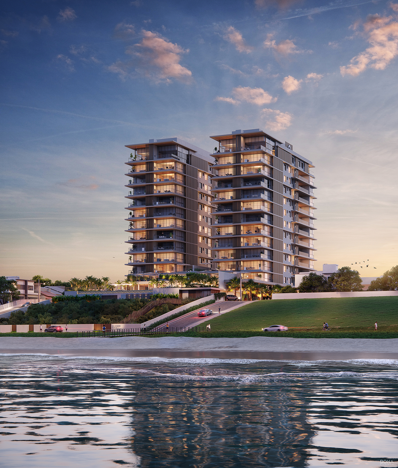 Render oficial do Belvedere Beach House